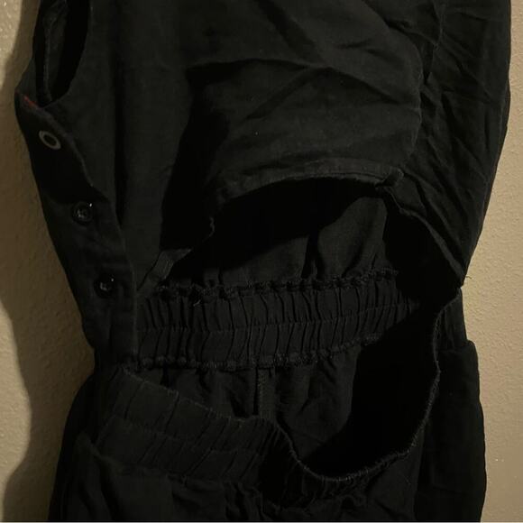 All:Row Linen Black Jumpsuit Open Back Size Medium - Picture 10 of 13